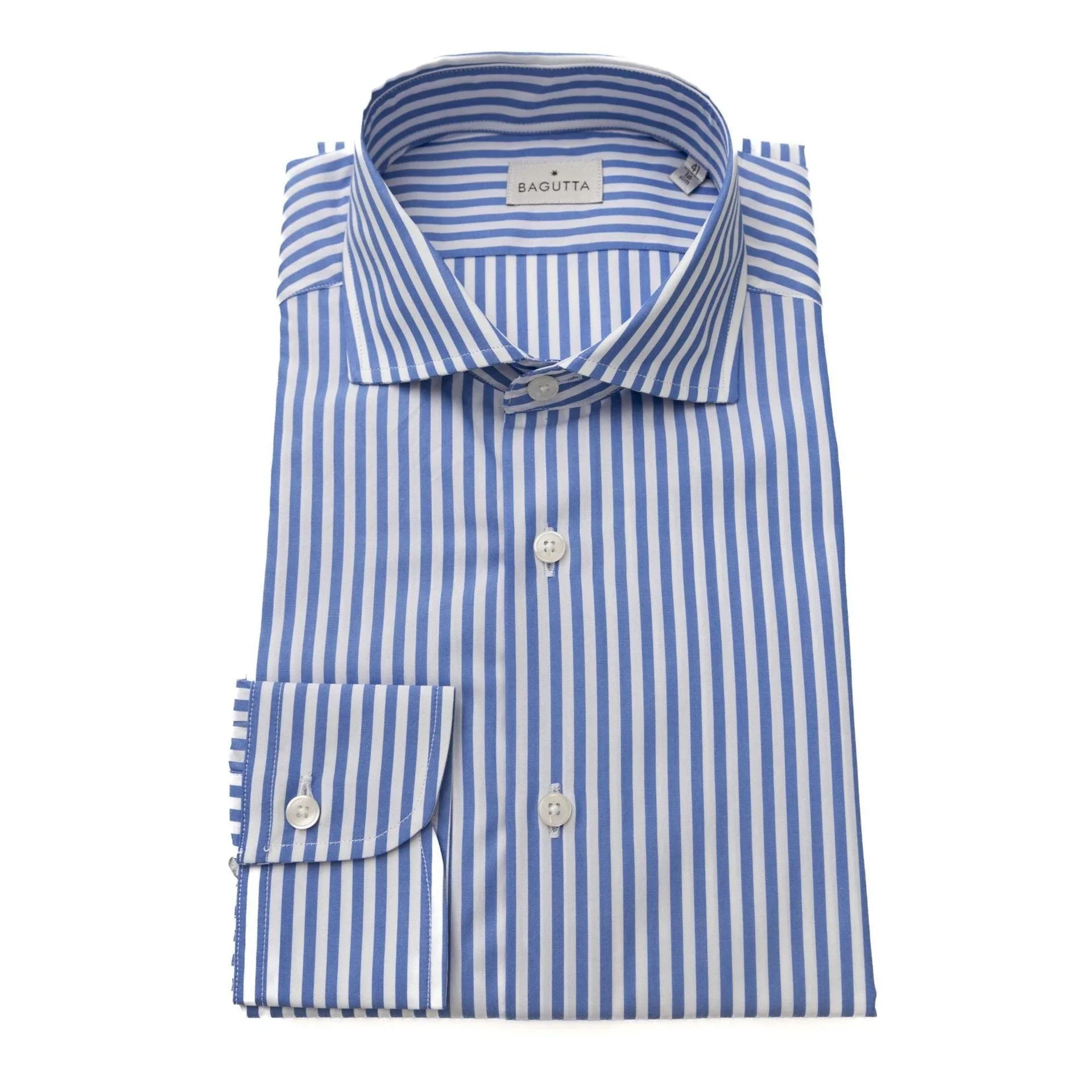 Men Long Sleeves Cotton Striped Dress Shirt – Breathable, White