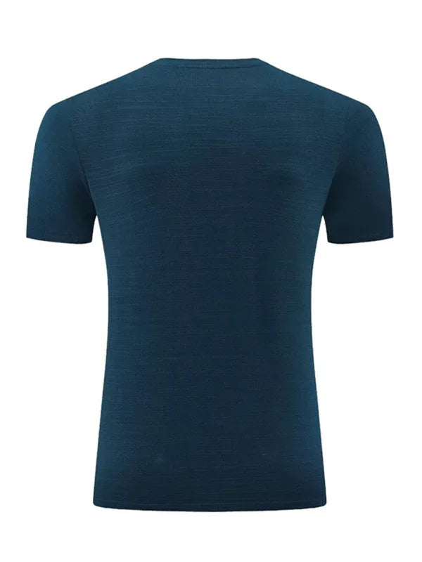 Men Round-Neck Short-Sleeves T-Shirt – Moisture-Wicking - Black -Guocali