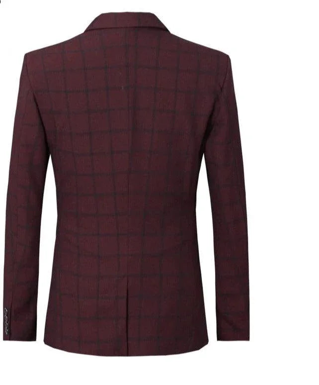 Men's Suit Jacket - Breathable Blazer, Red, Gray