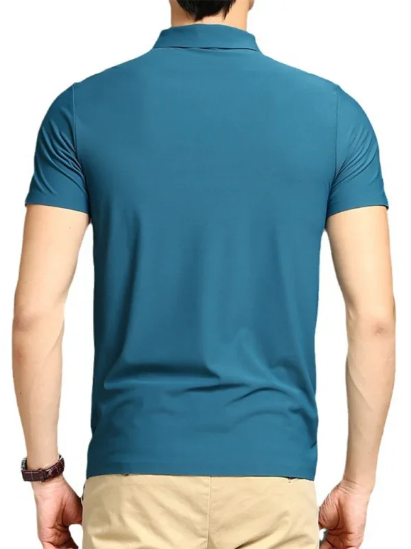 Men Short Sleeves Polo Shirt – Stretchable - White -Guocali