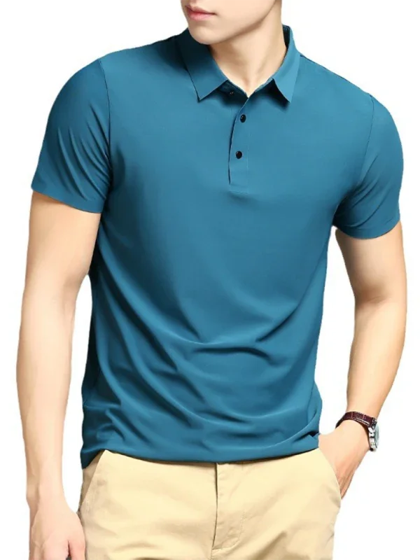 Men Short Sleeves Polo Shirt – Stretchable - White -Guocali
