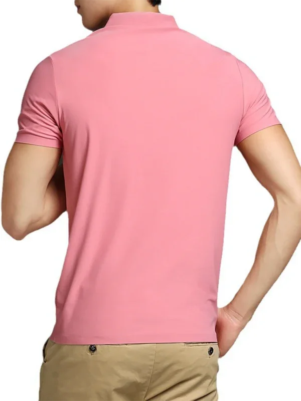 Men Short Sleeves Polo Shirt – Stretchable - White -Guocali
