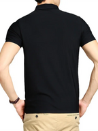 Men Short Sleeves Polo Shirt – Stretchable - White -Guocali