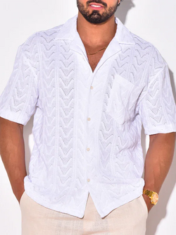 Men Short Sleeves Relaxed Fit Casual Shirt – Lightweight - Guocali