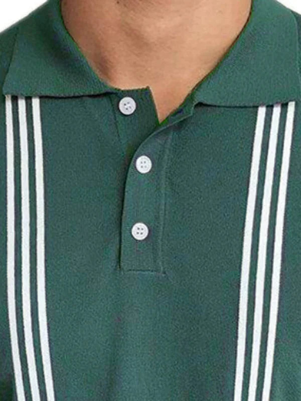 Men Short Sleeves Slim Fit Polo Shirt – Lightweight - Green, White -Guocali