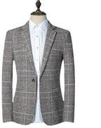 Men Suit Jacket - Breathable Blazer - Light Brown, Beige, Gray, Black