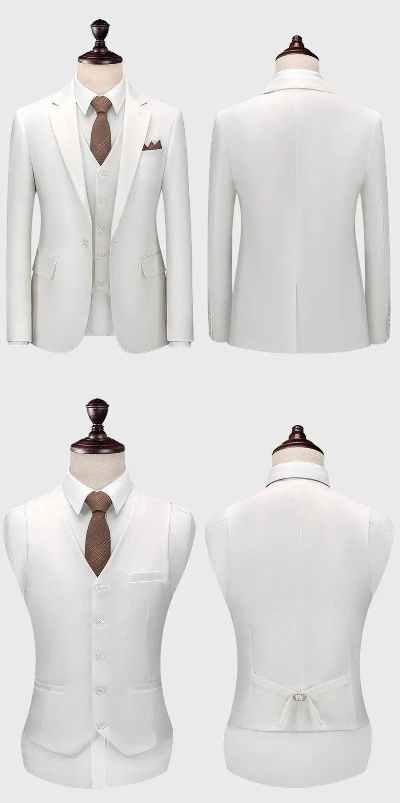 Elegant Men’s Suit - Solid Single-Breasted