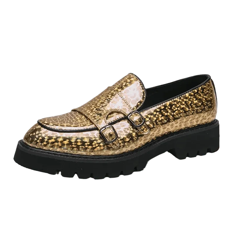 Men's Chunky Monk Strap Dress Loafers – Loafers | GUOCALI