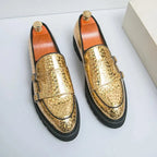 Men's Chunky Monk Strap Dress Loafers – Loafers | GUOCALI – view 3