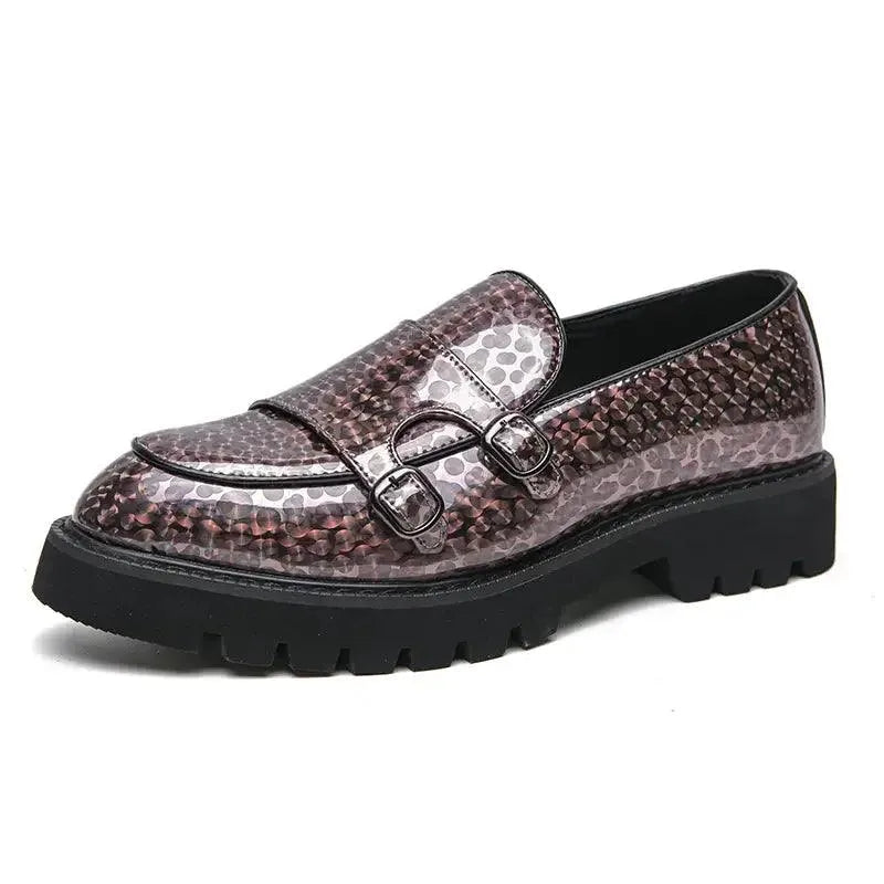 Men's Chunky Monk Strap Dress Loafers – Loafers | GUOCALI – view 4