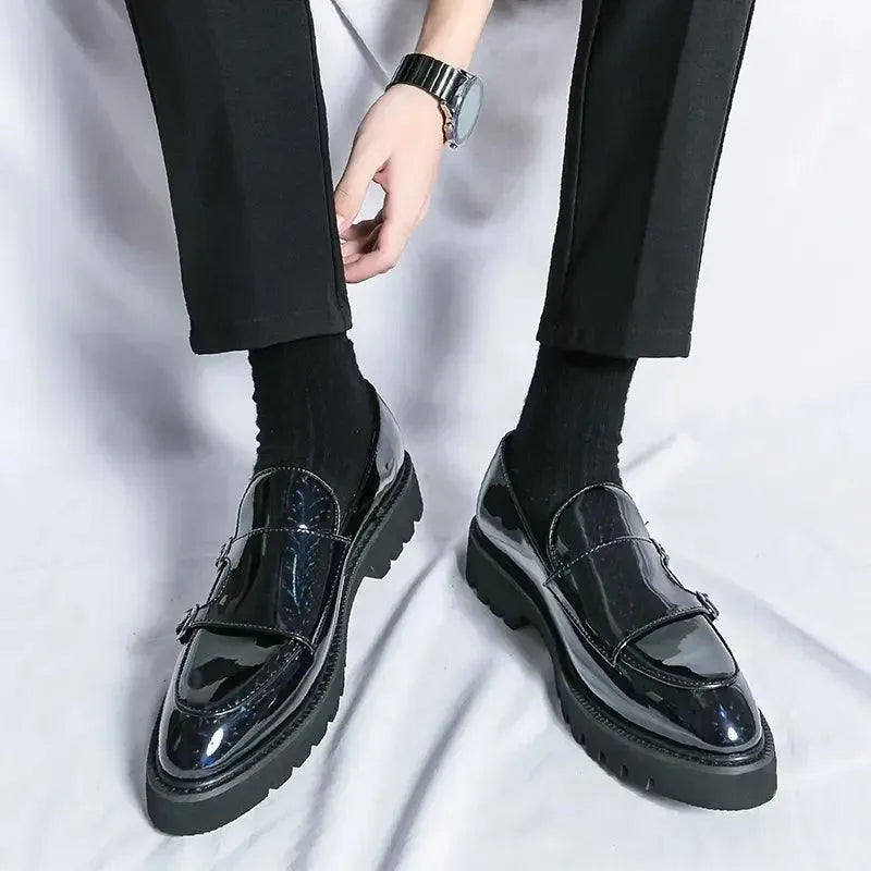 Men's Chunky Monk Strap Dress Loafers – Loafers | GUOCALI – view 9