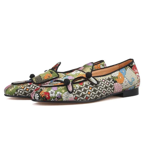 Men's Embroidered Slipper Monk Strap Dress Loafers – Monk Strap Shoes | GUOCALI