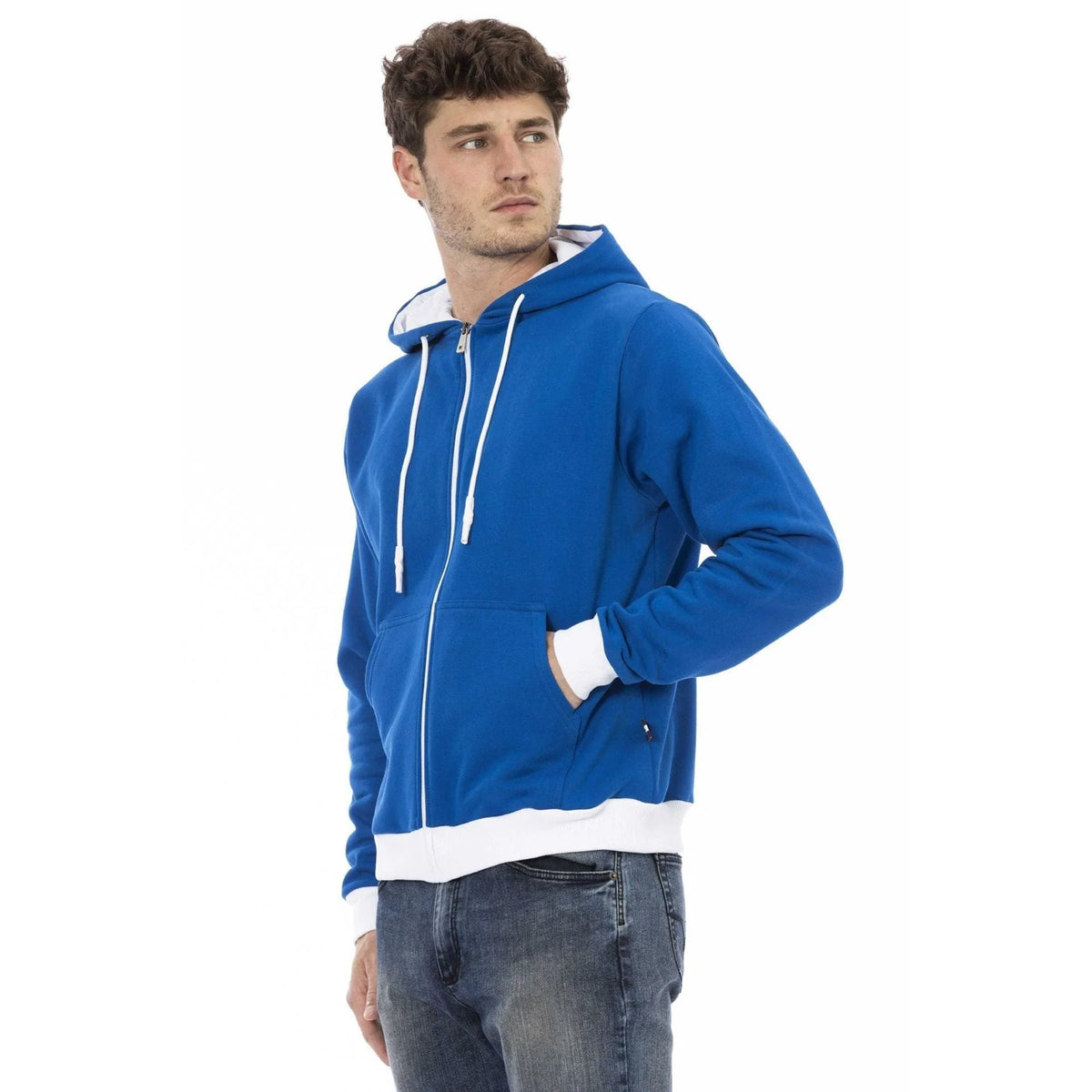 Men's Hoodie Baldinini Trend Full-Zip Kangaroo Pocket Navy – Hoodie | GUOCALI – view 2