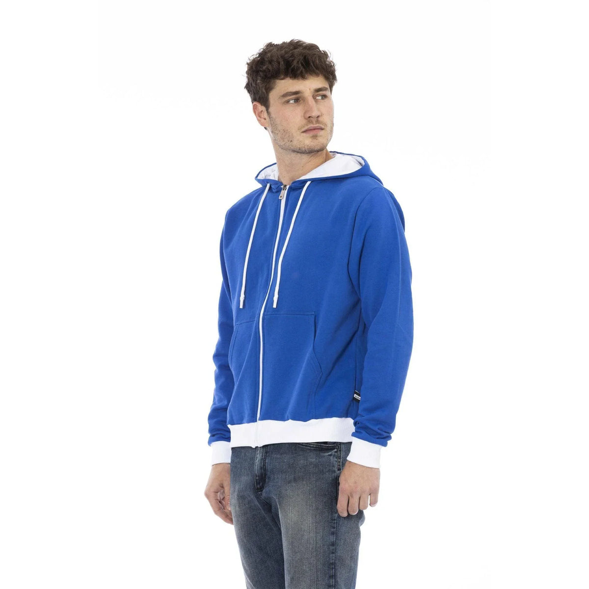 Men's Hoodie Baldinini Trend Zip-Up Solid Regular Fit Navy – Hoodie | GUOCALI – view 2