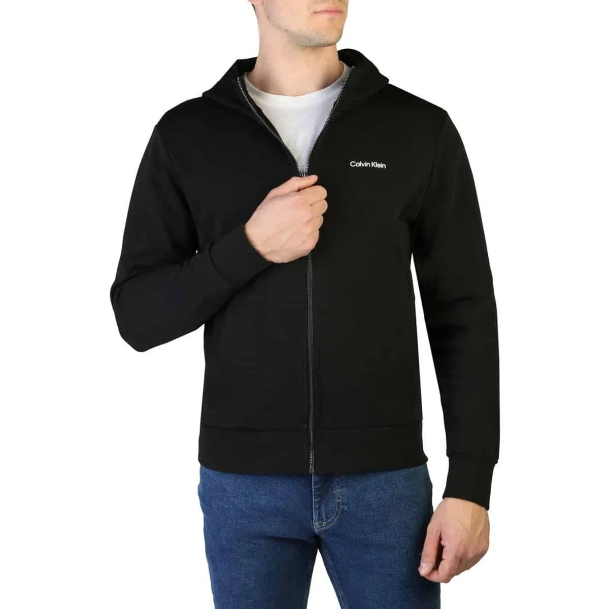 Men's hoodie Calvin Klein Full-Zip Minimalist Black – main view