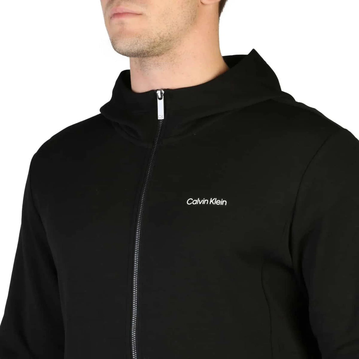 Men's hoodie Calvin Klein Full-Zip Minimalist Black – view 3