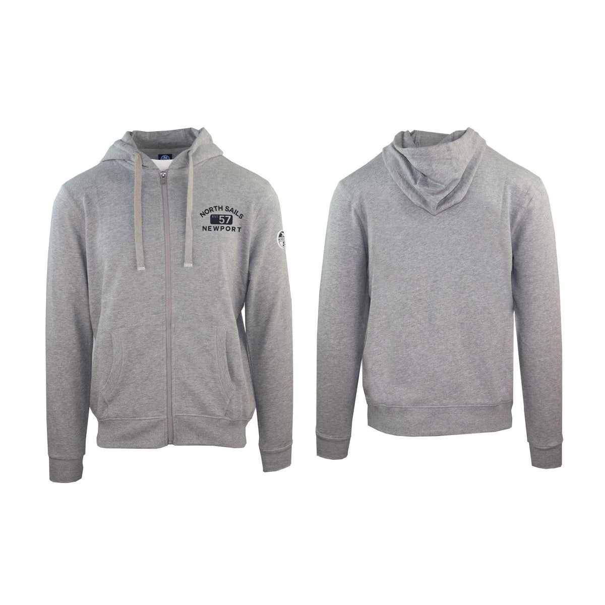 Men's hoodie North Sails Full-Zip Logo Grey Melange – main view