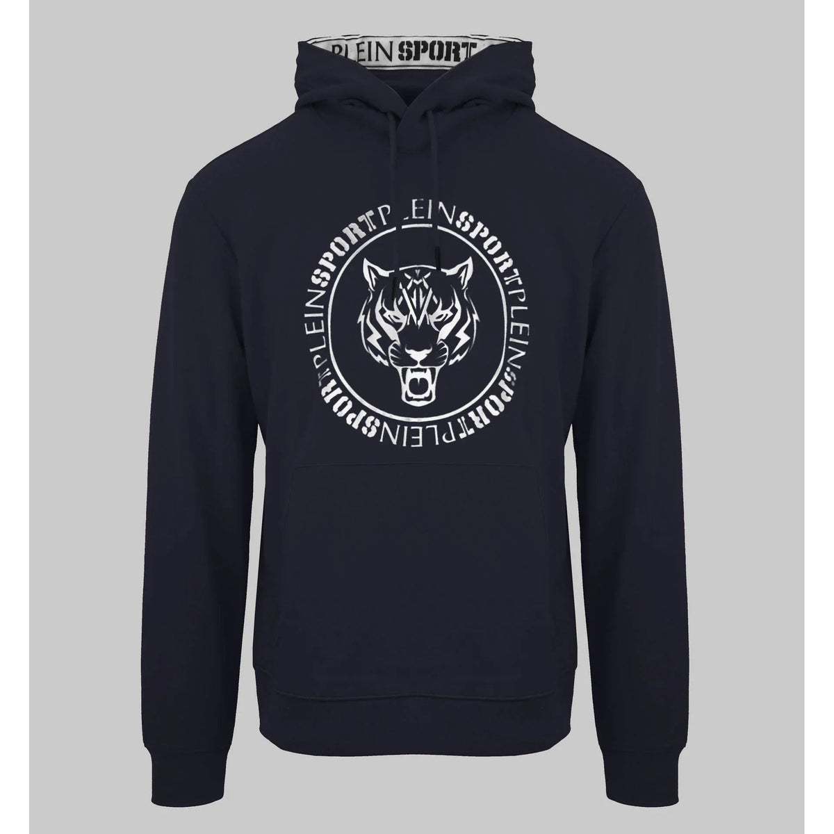 Men's Hoodie Plein Sport Logo Kangaroo Pocket Pullover Navy – Hoodie | GUOCALI