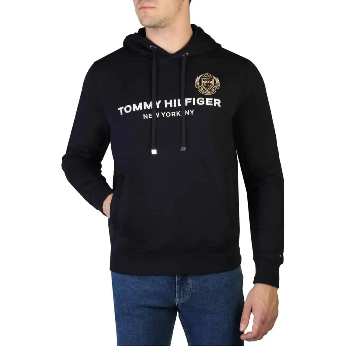 Men's hoodie Tommy Hilfiger Embroidered Logo Navy – main view