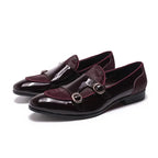 Men's Patent Leather Double Monk Strap Shoes – Monk Strap Shoes | GUOCALI