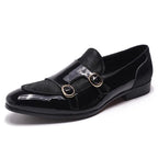 Men's Patent Leather Double Monk Strap Shoes – Monk Strap Shoes | GUOCALI – view 3