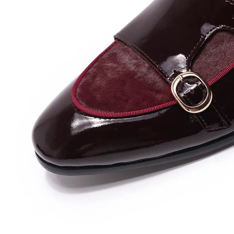 Men's Patent Leather Double Monk Strap Shoes – Monk Strap Shoes | GUOCALI – view 5