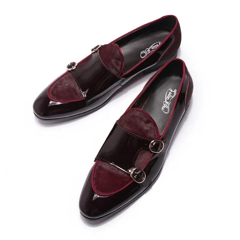 Men's Patent Leather Double Monk Strap Shoes – Monk Strap Shoes | GUOCALI – view 7