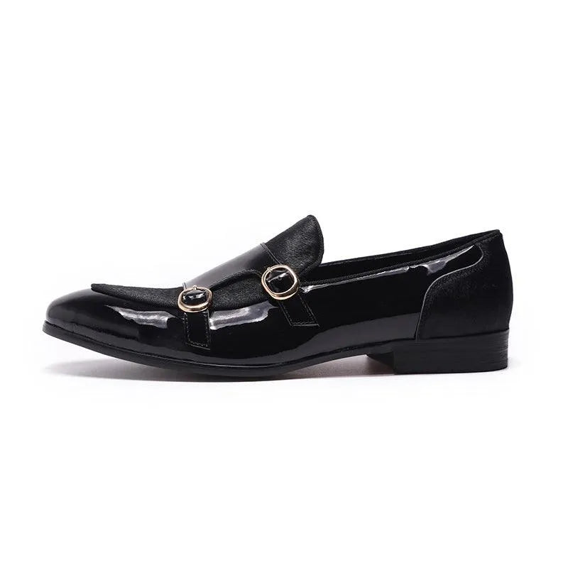 Men's Patent Leather Double Monk Strap Shoes – Monk Strap Shoes | GUOCALI – view 8