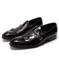 Men's Patent Leather Monk Strap Loafers – Loafers | GUOCALI