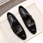 Men's Patent Leather Monk Strap Loafers – Loafers | GUOCALI – view 9