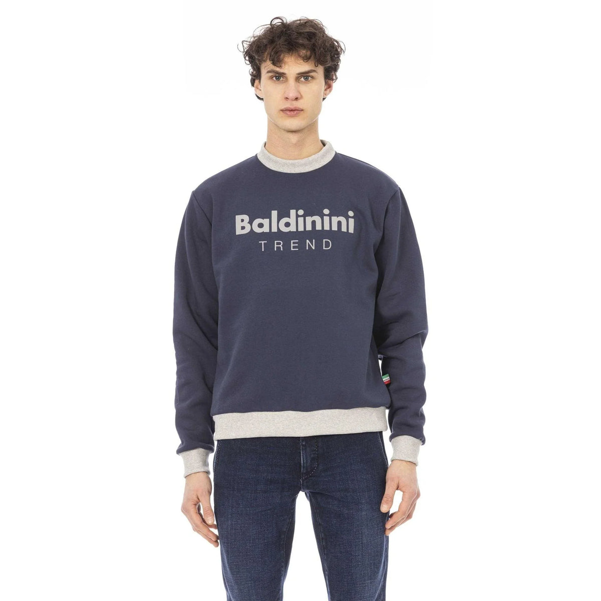Men's Sweatshirt Baldinini Trend Logo Crew Neck Cotton Navy – Sweatshirt | GUOCALI