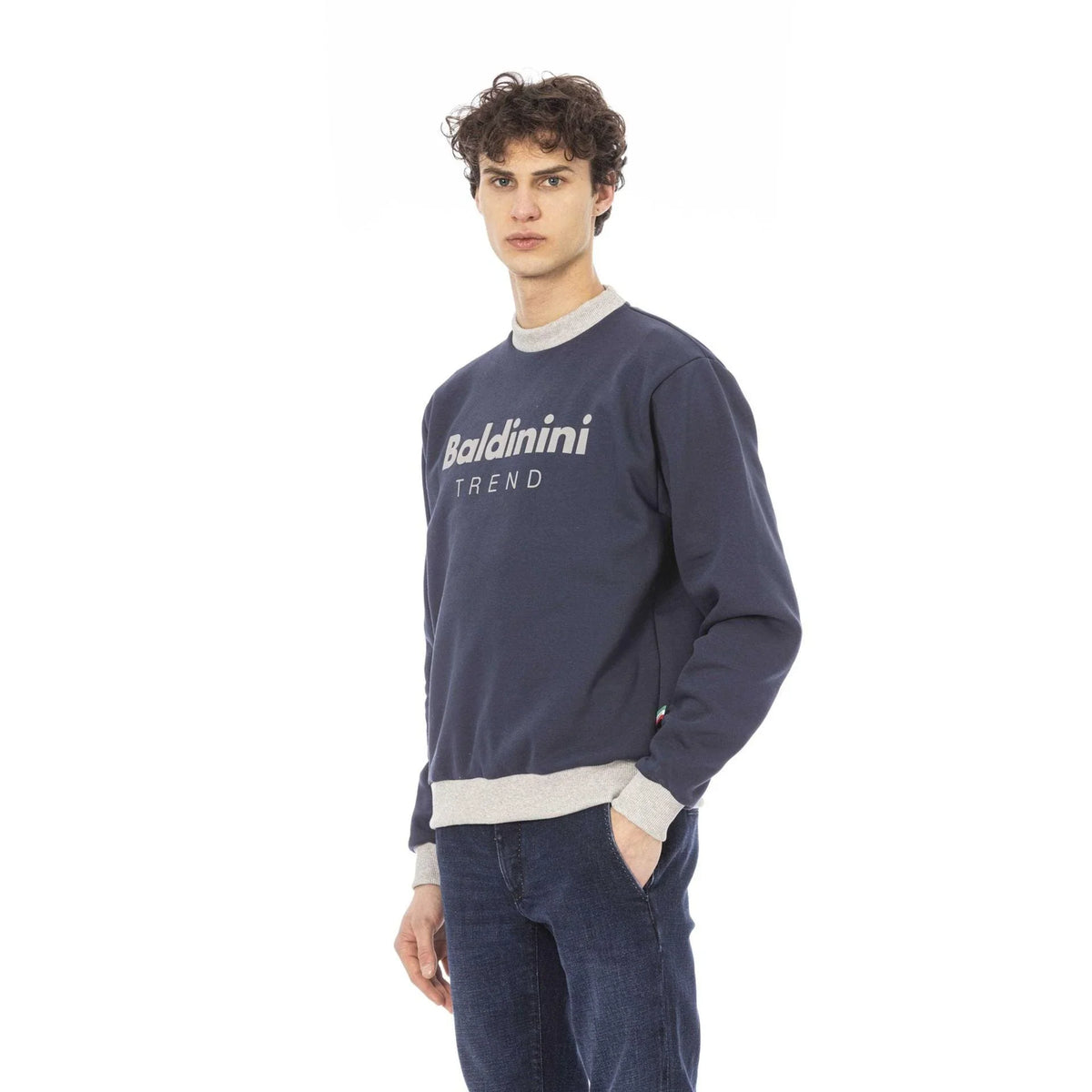 Men's Sweatshirt Baldinini Trend Logo Crew Neck Cotton Navy – Sweatshirt | GUOCALI – view 2