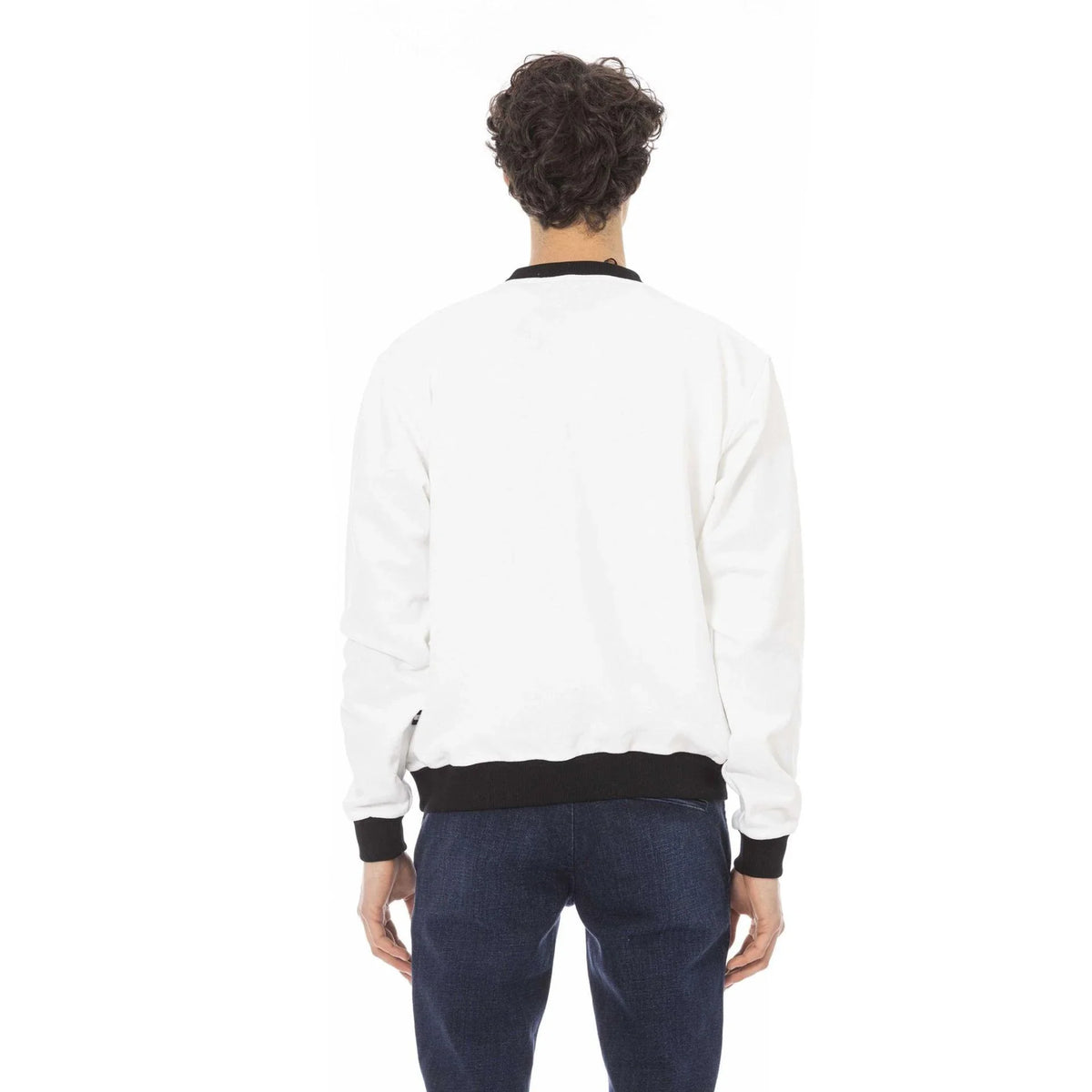 Men's sweatshirt Baldinini Trend Logo Crew Neck Cotton White – view 3