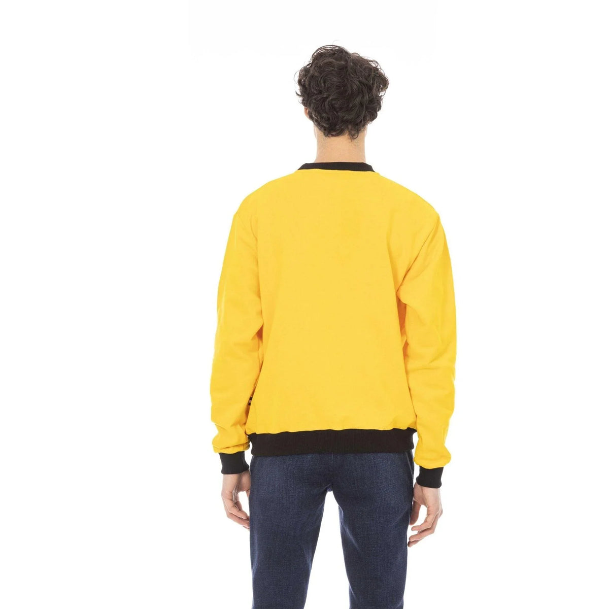Men's sweatshirt Baldinini Trend Logo Crew Neck Cotton Yellow – view 3