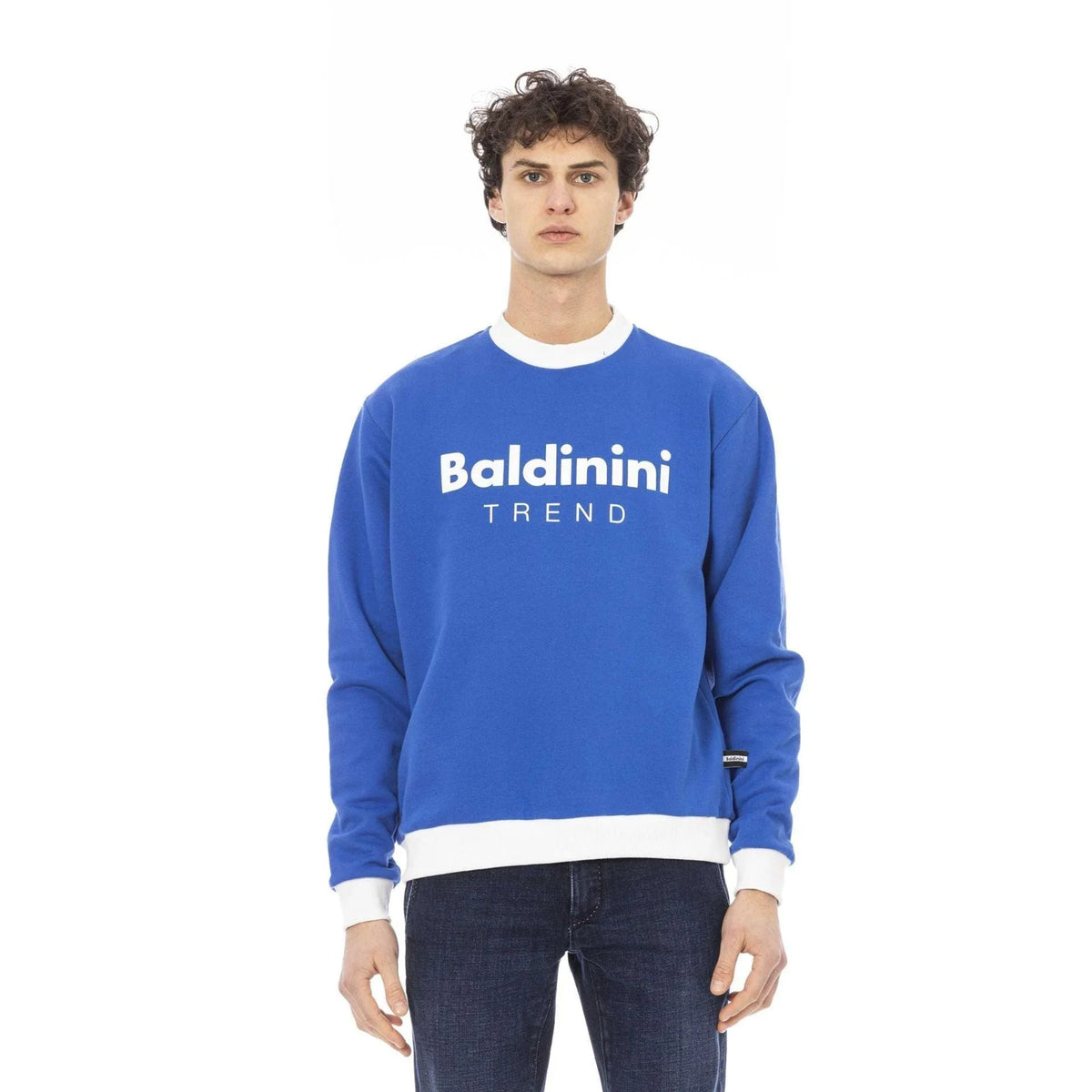 Men's sweatshirt Baldinini Trend Logo Round Neck Navy Blue – main view