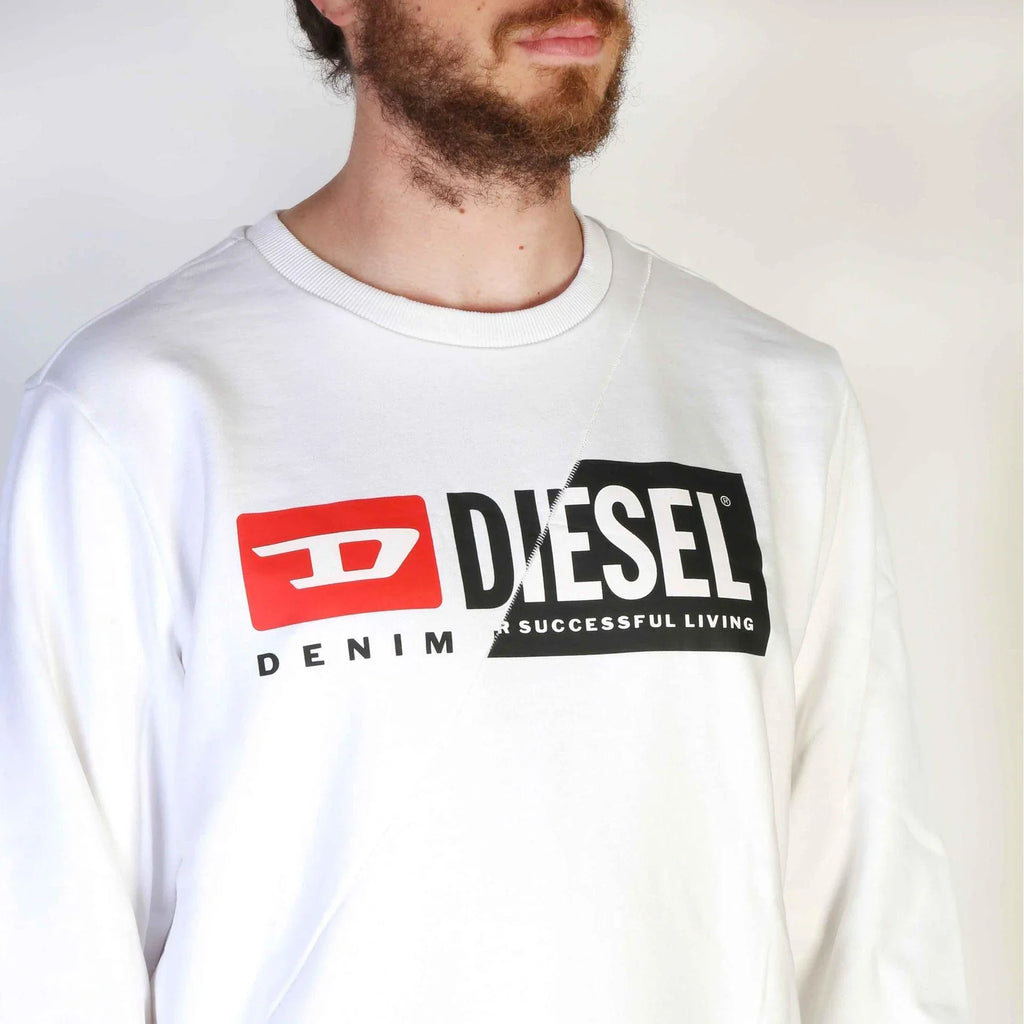 Men's sweatshirt Diesel Logo Round Neck Cotton White – view 3