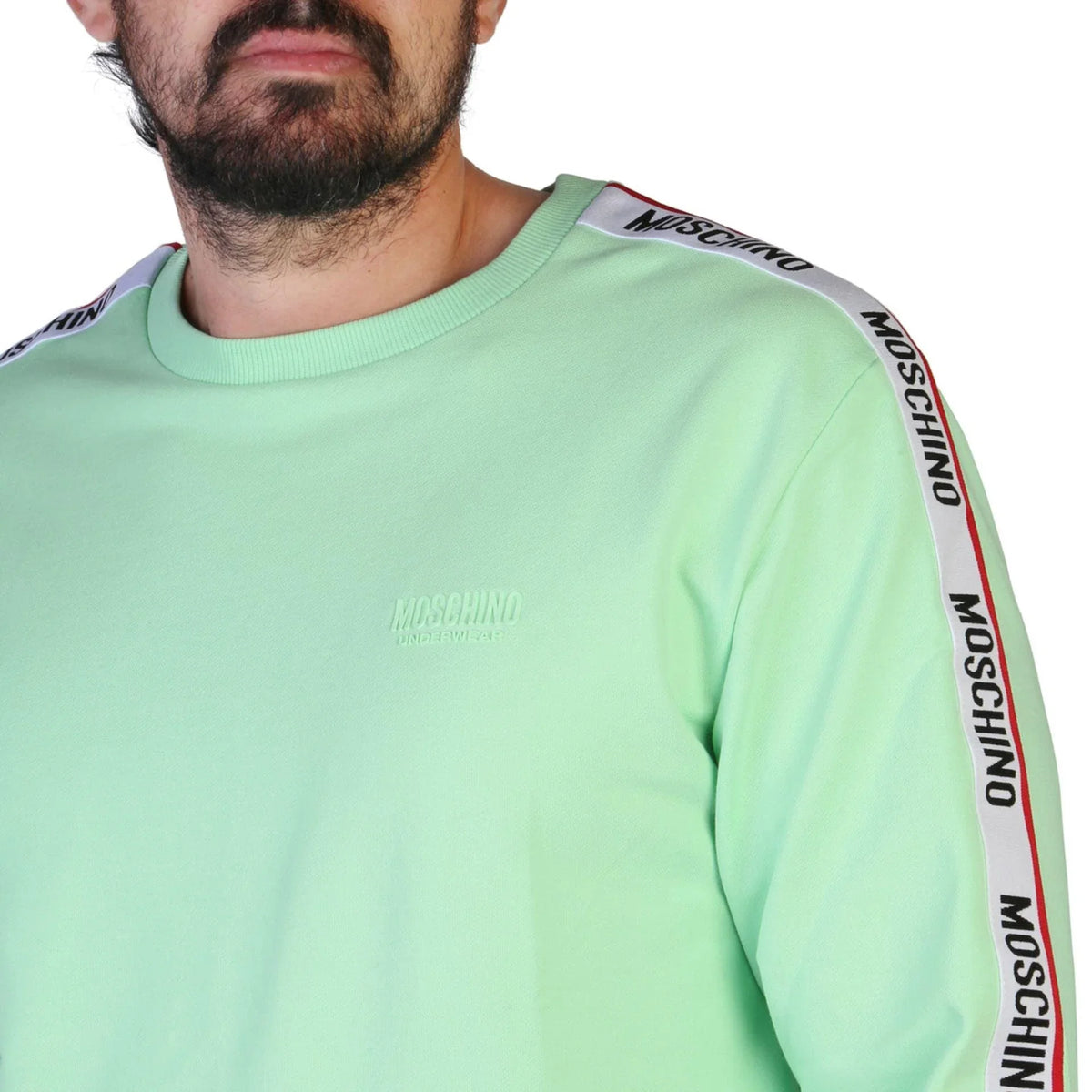 Men's sweatshirt Moschino Logo Round Neck Stretch Cotton Green – view 3