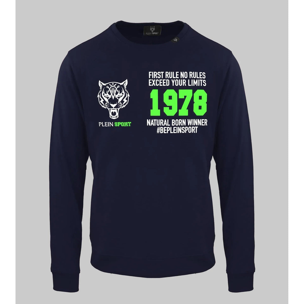 Men's sweatshirt Plein Sport Graphic Logo Round Neck Navy – main view