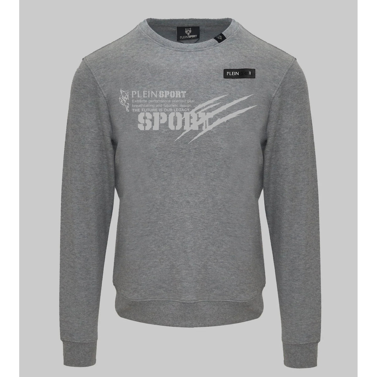 Men's Sweatshirt Plein Sport Logo Set-In Sleeves Crewneck Grey – Sweatshirt | GUOCALI