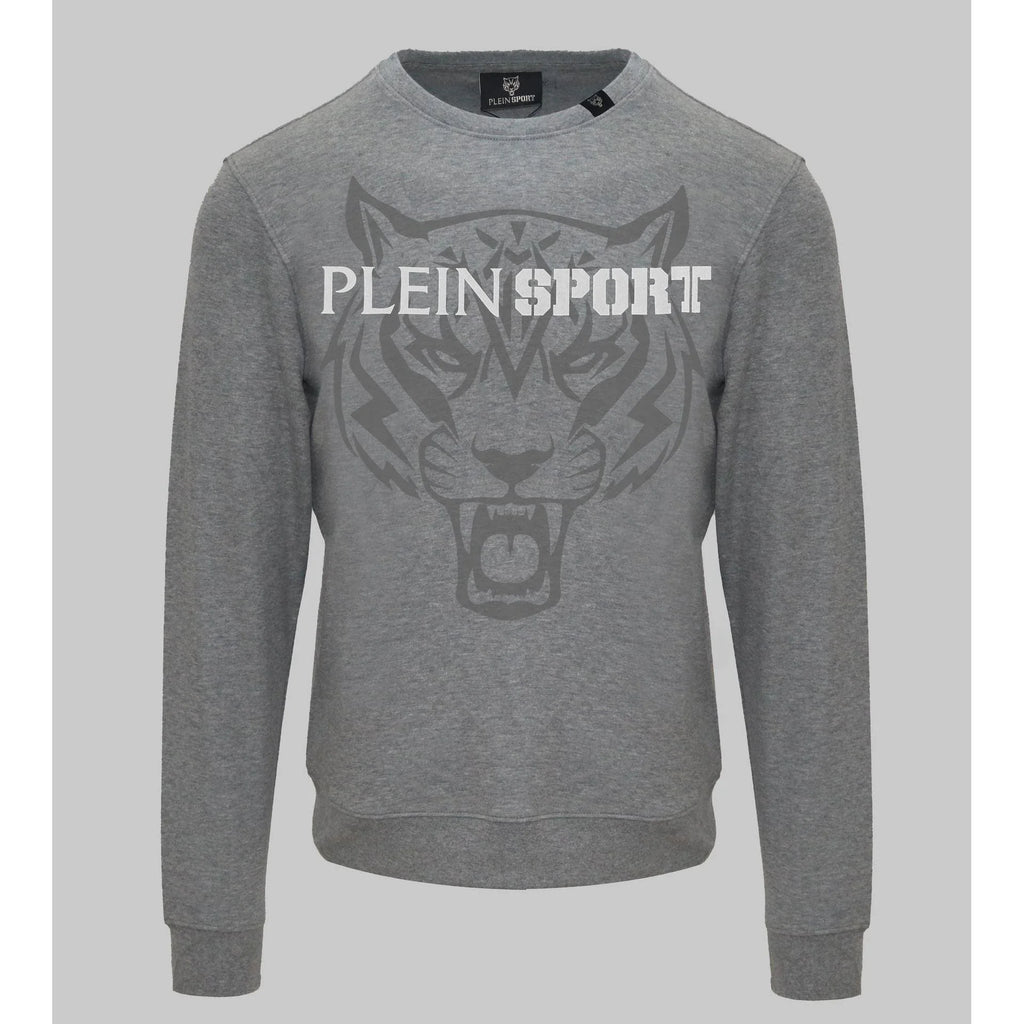 Men's sweatshirt Plein Sport Streetwear Logo Ribbed Hem Grey – main view