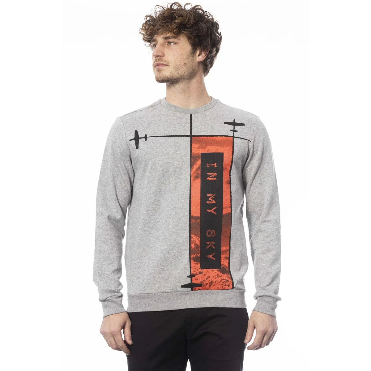 Men's Sweatshirt Trussardi Graphic Logo Crew Neck Cotton Grey – Sweatshirt | GUOCALI