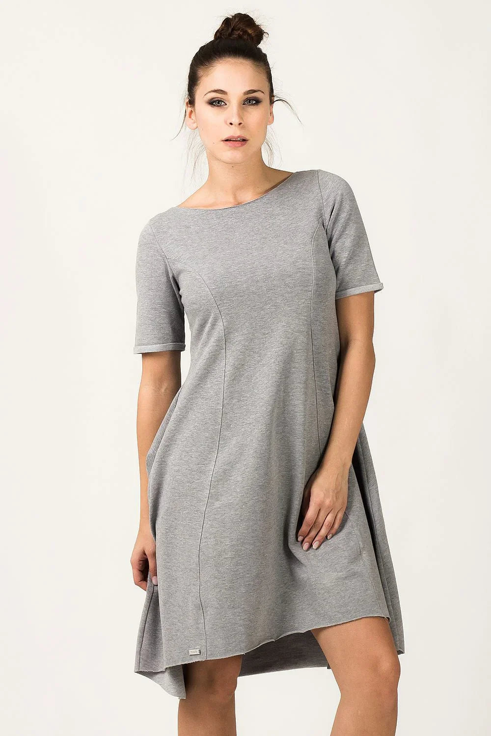 Minimalist Boat Neck Short Sleeves Day Dress