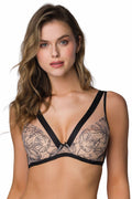 Plunge Bra Embroidered Wide Strap - Guocali