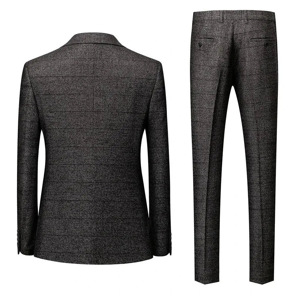 Professional Men’s Suit - Checked Single-Breasted