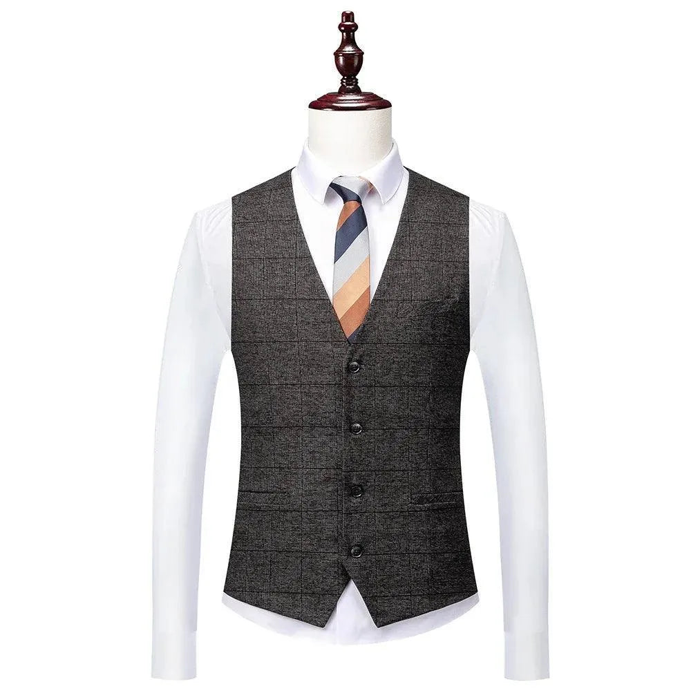 Professional Men’s Suit - Checked Single-Breasted