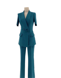 Professional Women's Pant Suit - Solid Zipper - Guocali
