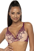 Push Up Bra Embroidered Cotton Plunge - Guocali