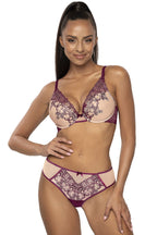 Push Up Bra Embroidered Cotton Plunge - Guocali