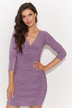 Ruched Bodycon Mini Dress Elegant Style-Day Dress-GUOCALI