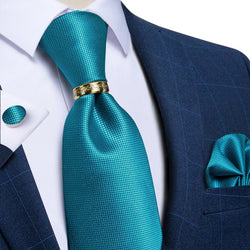 Solid Block Silk Necktie Set - Guocali